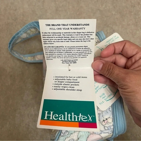 Health-Tex Vintage Baby Fridge Vinyl Insulated Bottle Bag Pastels Blue Animals - Picture 16 of 16